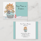 Niedliches Mädchen und katzenbetäubende Begleiter Visitenkarte (Vorne/Hinten)