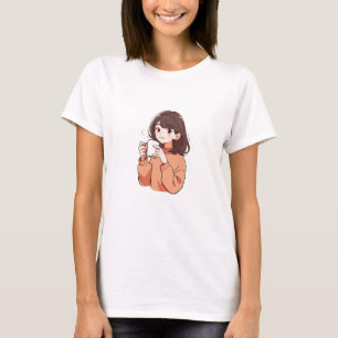 Niedliches Mädchen und Tasse T-Shirt