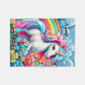 Niedliches Mädchen unicorn geben den Namen Fleecedecke (Vorderseite (Horizontal))