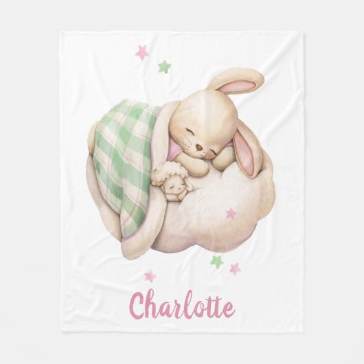 Niedliches Mädchenböse, das auf einer Wolke schläf Fleecedecke (Vorderseite)