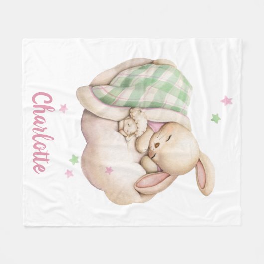 Niedliches Mädchenböse, das auf einer Wolke schläf Fleecedecke (Vorderseite (Horizontal))