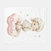 Niedliches Mädchenlamm Fleecedecke (Vorderseite (Horizontal))