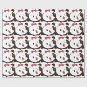 Niedliches Mädchenpanda O.K.! Geschenkpapier (Flach)