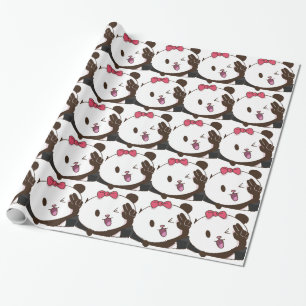 Niedliches Mädchenpanda O.K.! Geschenkpapier