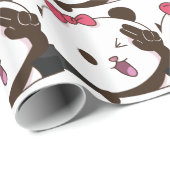 Niedliches Mädchenpanda O.K.! Geschenkpapier (Rolleneckpunkt)