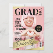 Niedliches Magazin Foto Grad Party Einladung (Vorderseite)