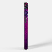 Niedliches Magenta Glitzer Monogramm Case-Mate iPhone Hülle (Rückseite / Rechts)