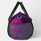 Niedliches Magenta-Schwarz-Imitat-Glitzer-Monogram Duffle Bag (Rechts)