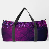 Niedliches Magenta-Schwarz-Imitat-Glitzer-Monogram Duffle Bag (Rückseite)