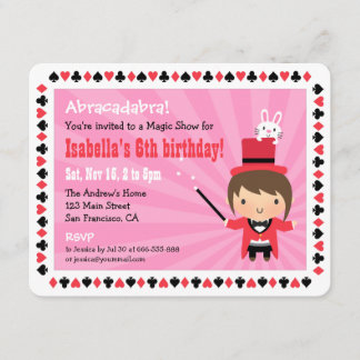 Niedliches Magier-Mädchen scherzt magische Party Einladung