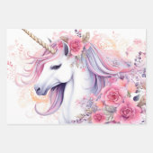 Niedliches magisches Einhorn Geschenkpapier Set (Vorderseite)