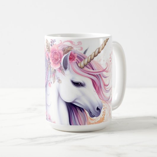 Niedliches magisches Einhorn Kaffeetasse (VorderseiteRechts)