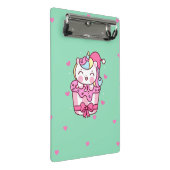 Niedliches magisches Einhorn Mini Klemmbrett (Schrägansicht)