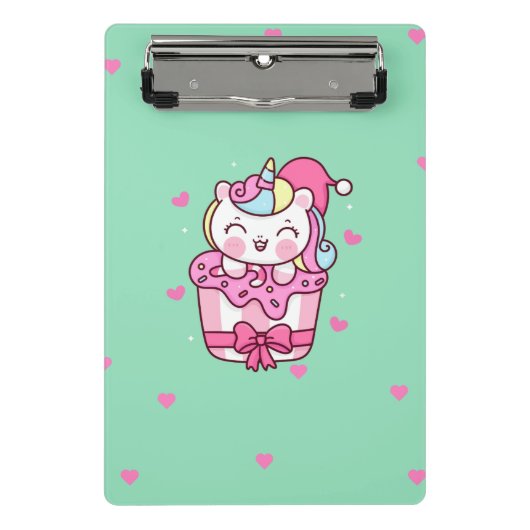 Niedliches magisches Einhorn Mini Klemmbrett (Vorderseite)