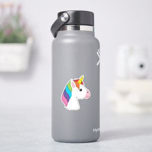 Niedliches magisches Einhorn mit farbenfroher Haar Aufkleber