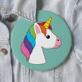 Niedliches magisches Einhorn mit farbenfroher Haar Button (Beispiel)