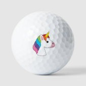 Niedliches magisches Einhorn mit farbenfroher Haar Golfball (Vorderseite)