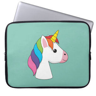 Niedliches magisches Einhorn mit farbenfroher Haar Laptopschutzhülle