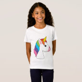 Niedliches magisches Einhorn mit farbenfroher Haar T-Shirt (Vorne ganz)