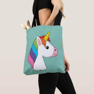 Niedliches magisches Einhorn mit farbenfroher Haar Tasche