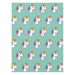 Niedliches magisches Einhorn mit farbenfroher Haar Tischdecke