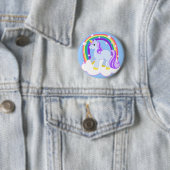 Niedliches magisches Einhorn mit Regenbogen (indiv Button (Beispiel)