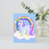 Niedliches magisches Einhorn mit Regenbogen (indiv Postkarte (Stehend Vorderseite)