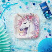 Niedliches magisches Einhorn Pappteller (Party)