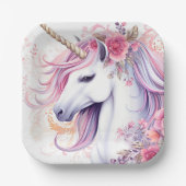 Niedliches magisches Einhorn Pappteller (Vorderseite)