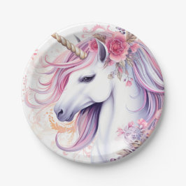 Niedliches magisches Einhorn Pappteller