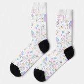 Niedliches magisches Einhorn personalisieren Socken (Linkes Detail)