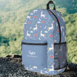 Niedliches magisches Einhorn, Personalisierte Kind Bedruckter Rucksack<br><div class="desc">Super unterhaltsamer, niedlicher Rucksack mit einem magischen Einhorndruck und dem Namen Ihres Kindes und einer extra Bonuslinie. Fügen Sie eine Telefonnummer, ein Sprichwort usw. hinzu oder löschen Sie diese. Die Zimmer sind groß genug für Bücher, Computer, Sportgeräte und vieles mehr - oder als Reise-, Rucksack. Stilvoll und farbenfroh, aber sehr...</div>
