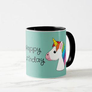Niedliches magisches Einhorn w farbenfrohe Haare   Tasse