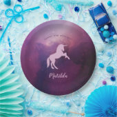 niedliches magisches lila Einhorn Pappteller (Party)