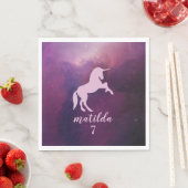 niedliches magisches lila Einhorn Serviette (Beispiel)