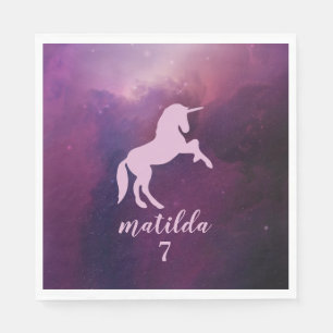 niedliches magisches lila Einhorn Serviette