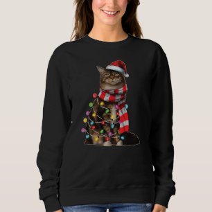Niedliches Maine Coon Cat Funny Xmas Weihnachtsges Sweatshirt