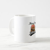 Niedliches Maine Coon Mama Blume Graphic Cat Lover Kaffeetasse (Vorderseite Links)