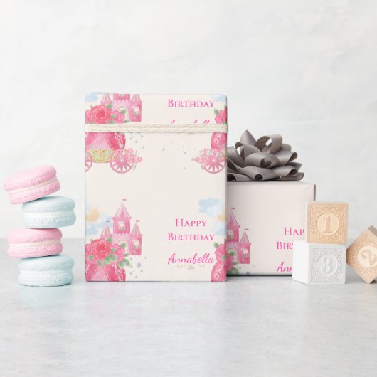 Niedliches Mairy Tale Pink Princess Party Geschenkpapier (Babyparty)