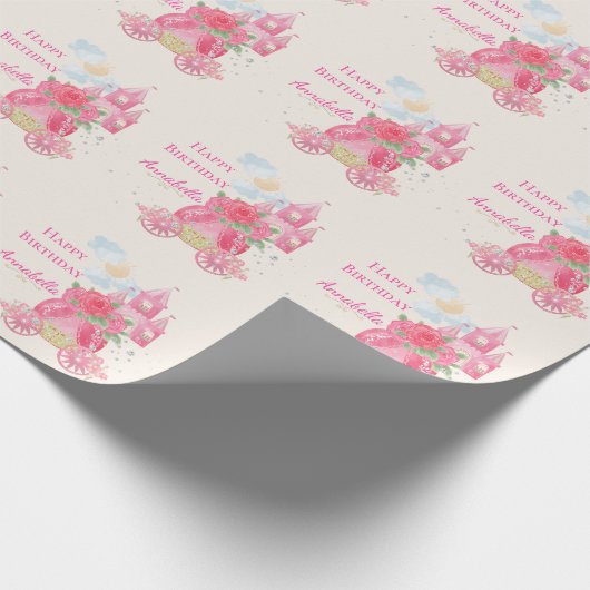 Niedliches Mairy Tale Pink Princess Party Geschenkpapier (Ecke)