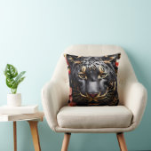Niedliches Majestic Black Tiger Portrait Kissen (Stuhl )