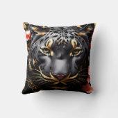 Niedliches Majestic Black Tiger Portrait Kissen (Rückseite)