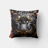 Niedliches Majestic Black Tiger Portrait Kissen (Vorderseite)