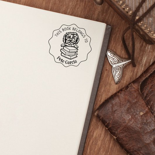 Niedliches Malteser Hundebuch Gummistempel