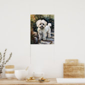 Niedliches maltesisches Dog Art Print Poster (Küche)