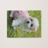 Niedliches maltesisches Pudel-Welpen-Puzzlespiel Puzzle (Horizontal)