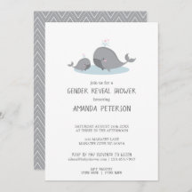 Niedliches Mama & Baby Whales Blue Zickzack Gender