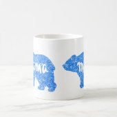 Niedliches Mama Bär blaues Funkeldesign für sie Kaffeetasse (Mittel)