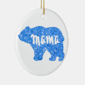 Niedliches Mama Bär blaues Funkeldesign für sie Keramik Ornament (Rechts)
