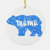 Niedliches Mama Bär blaues Funkeldesign für sie Keramik Ornament (Vorne)